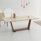 Tavolinë ngrënieje e zgjatur deri në 3 m në Këmbë qeramike dhe prej druri - Cesteo Viadurini