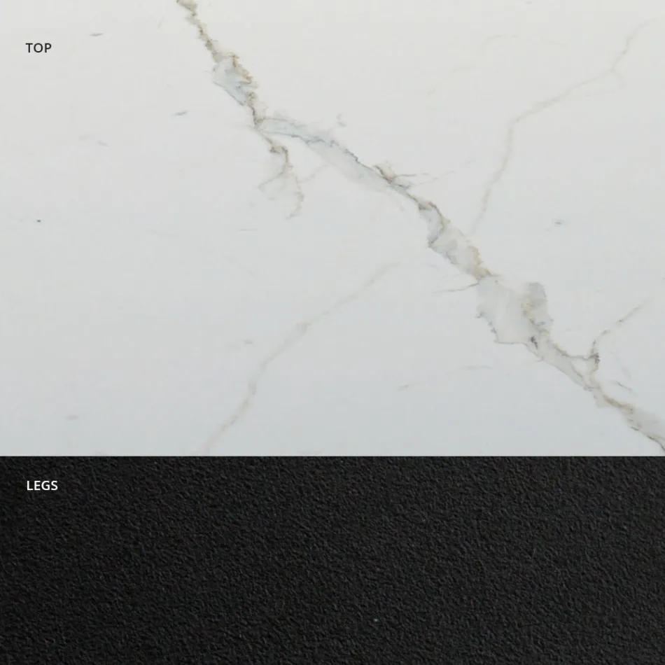 Tavolinë ngrënieje e zgjatur deri në 300 cm në hipermermer Prodhuar në Itali - Grotta Viadurini