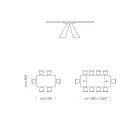 Tavolinë ngrënieje e zgjerueshme deri në 300 cm në laminat HPL Prodhuar në Itali - Dalmat Viadurini