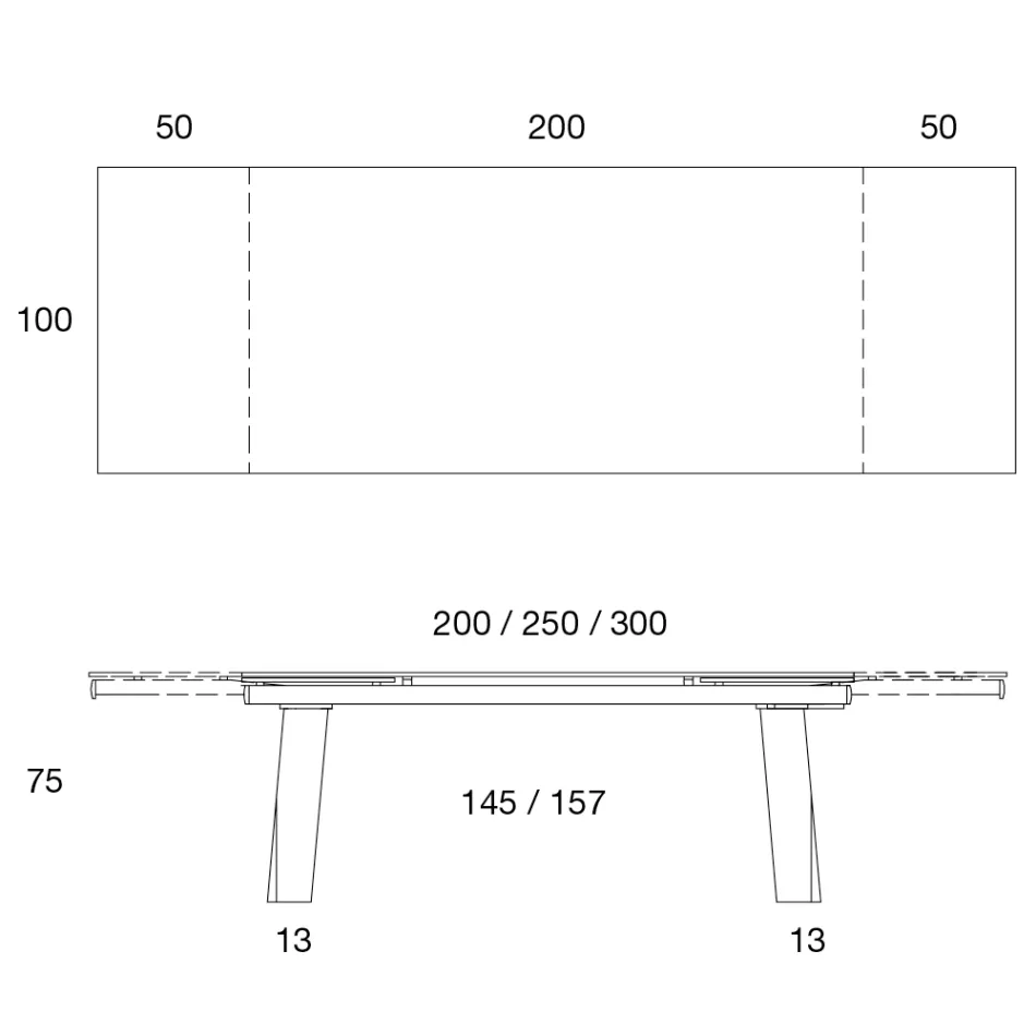 Tavolinë ngrënie e zgjatur deri në 300 cm në majë prej druri dhe xhami - Bedrio Viadurini