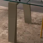 Tavolinë ngrënie e zgjatur deri në 300 cm në majë prej druri dhe xhami - Bedrio Viadurini