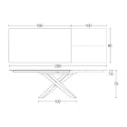 Tavolinë ngrënieje e zgjerueshme me kornizë metalike Prodhuar në Itali - Elastike Viadurini