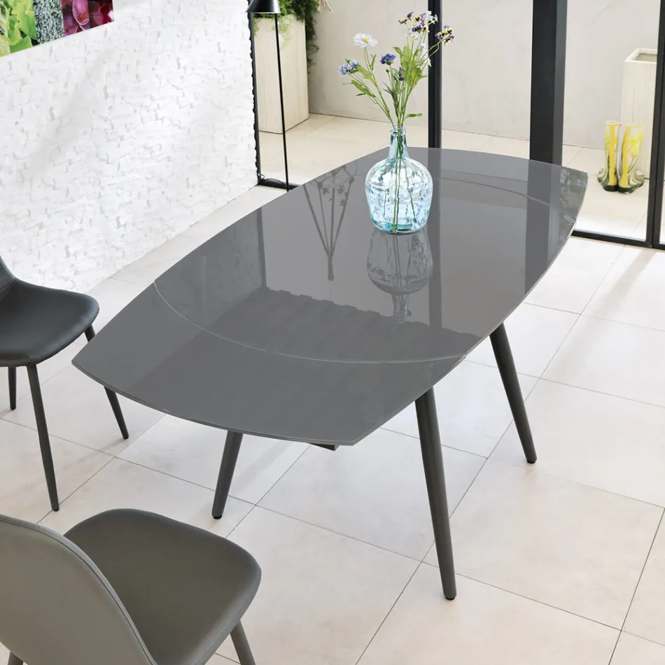 Shtrirja e tryezës së ngrënies me xhama të lartë Japonia e Re Viadurini