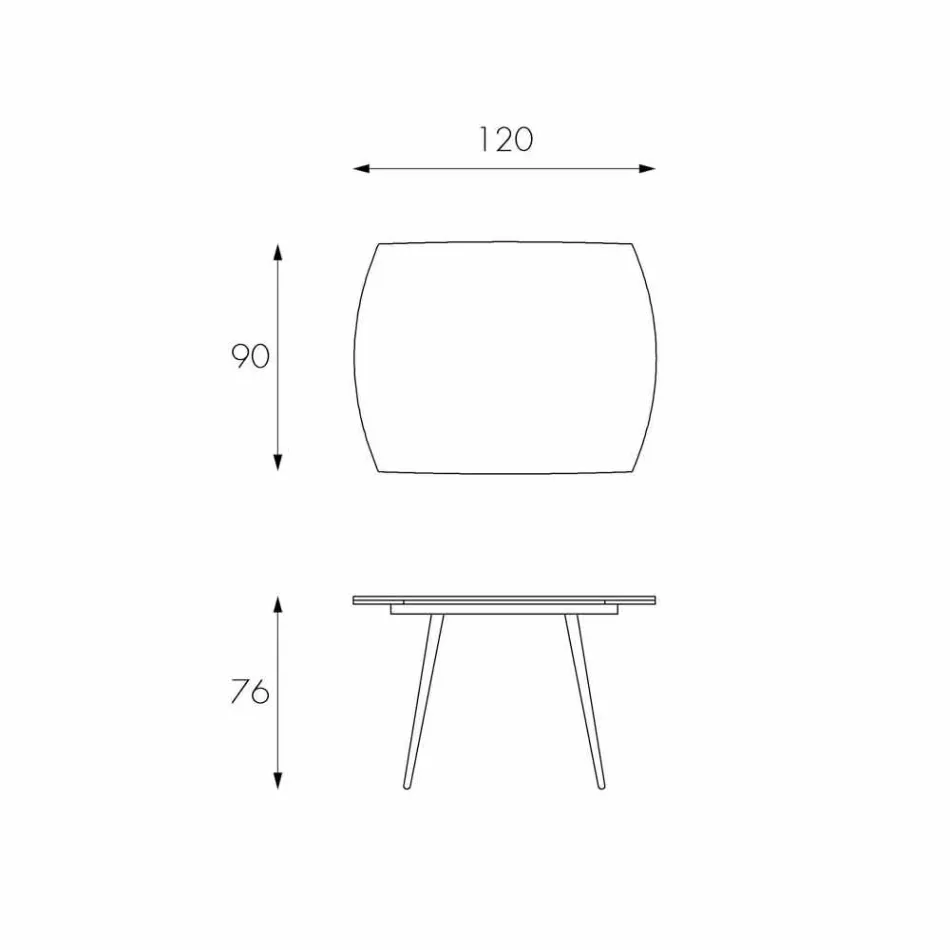 Tavolinë ngrënieje e gjërë me Japoninë e re qelqi Viadurini