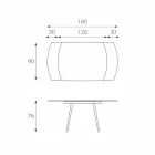 Tavolinë ngrënieje e gjërë me Japoninë e re qelqi Viadurini