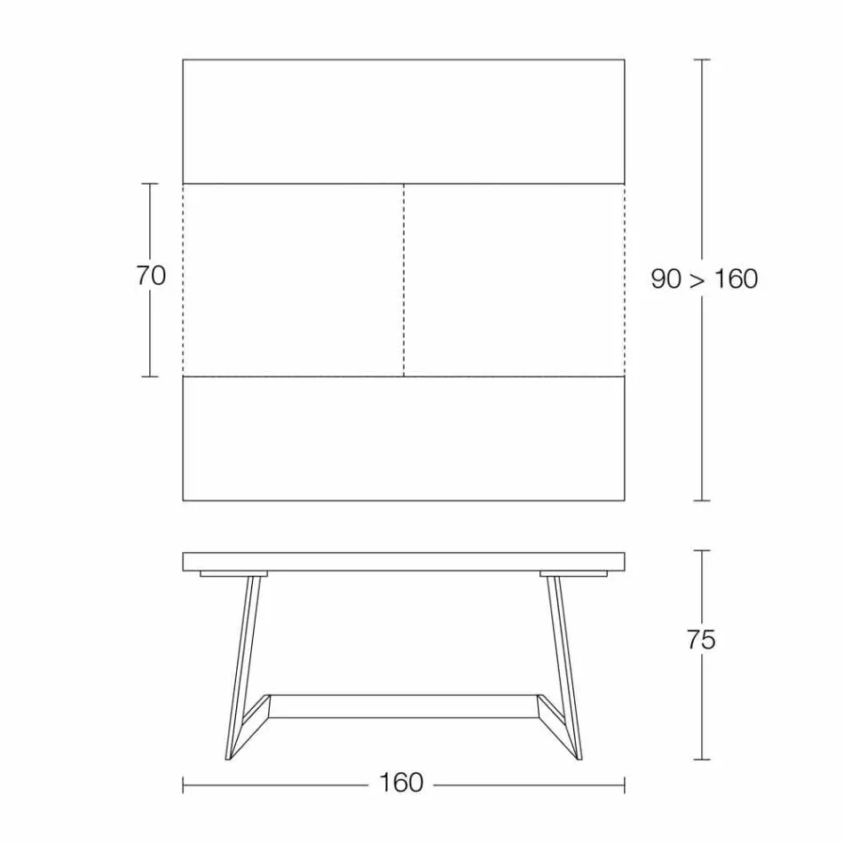Tabela e zgjatur e darkës Deri në 160 cm në dru e bërë në Itali - Eugjenia Viadurini