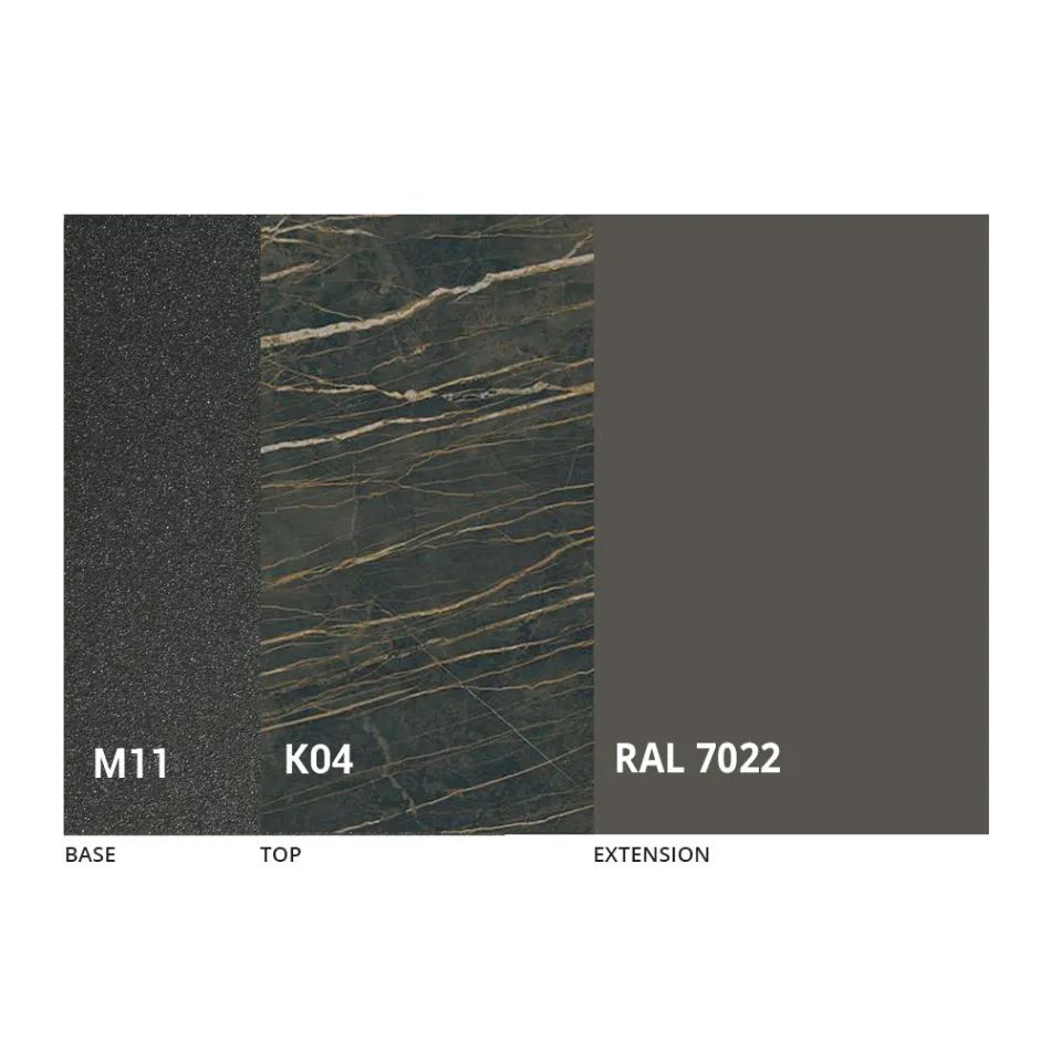 Tavolinë Darke e Zgjatshme Deri në 170 cm në Qeramikë Prodhuar në Itali - Tremiti Viadurini