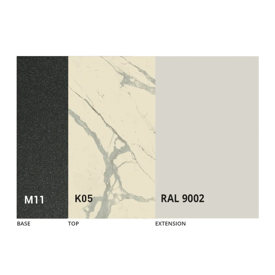 Tavolinë Darke e Zgjatshme Deri në 170 cm në Qeramikë Prodhuar në Itali - Tremiti Viadurini