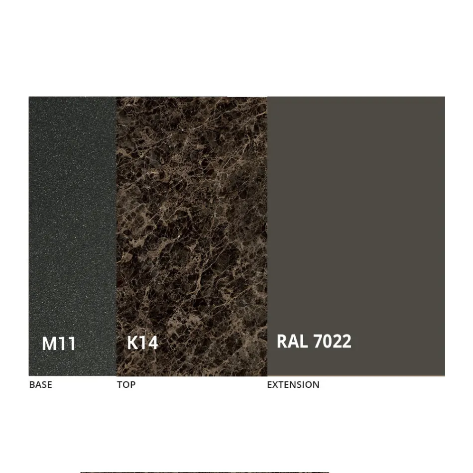 Tavolinë Darke e Zgjatshme Deri në 170 cm në Qeramikë Prodhuar në Itali - Tremiti Viadurini