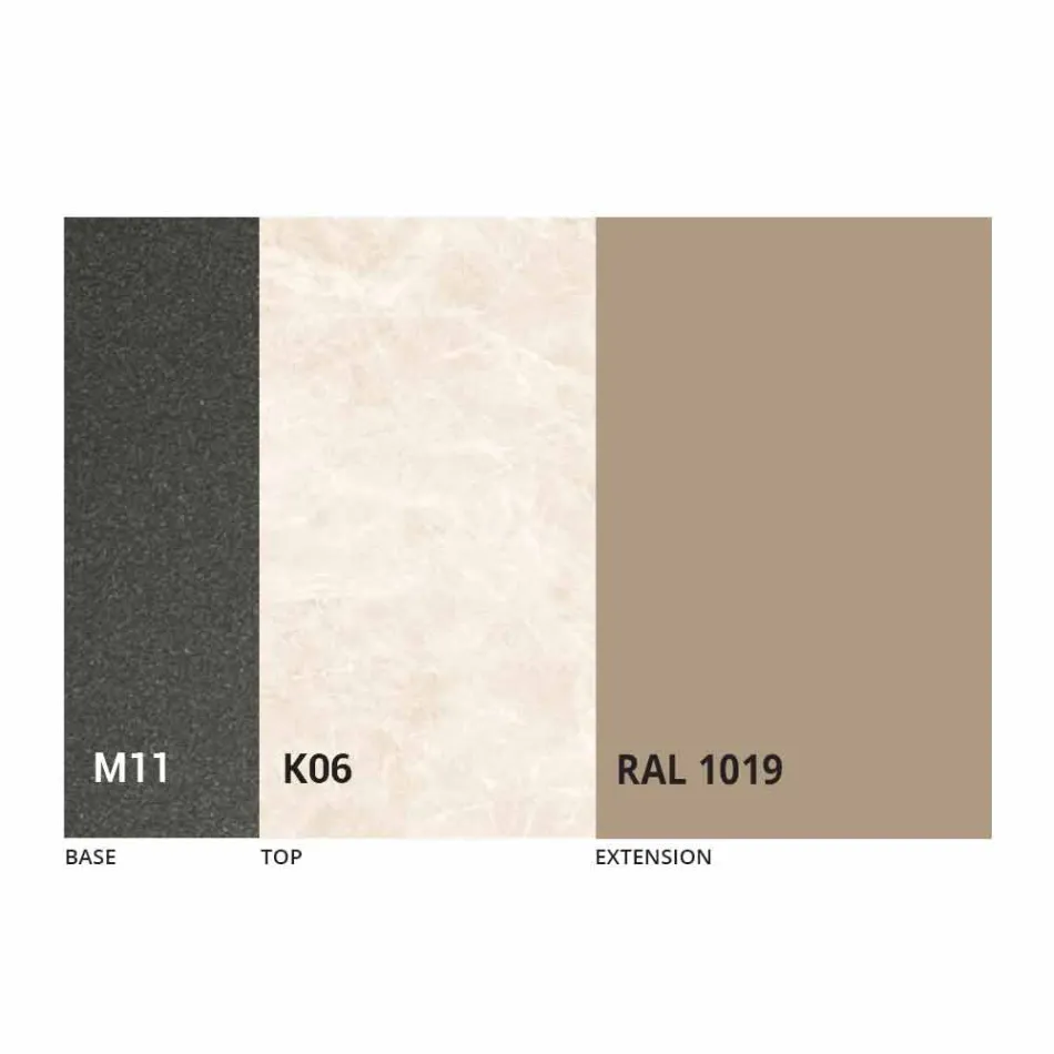 Tavolinë Darke e Zgjatshme Deri në 170 cm në Qeramikë Prodhuar në Itali - Tremiti Viadurini