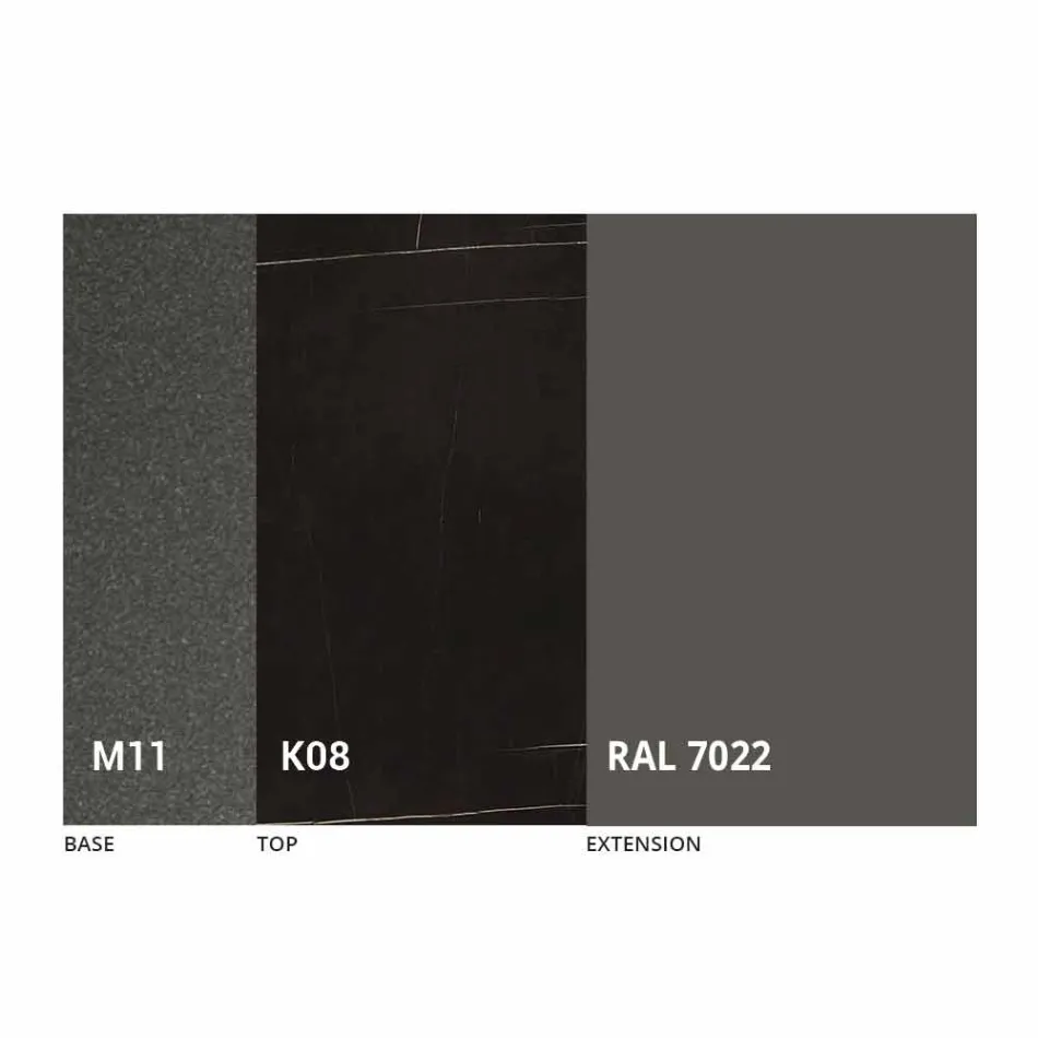 Tavolinë Darke e Zgjatshme Deri në 170 cm në Qeramikë Prodhuar në Itali - Tremiti Viadurini