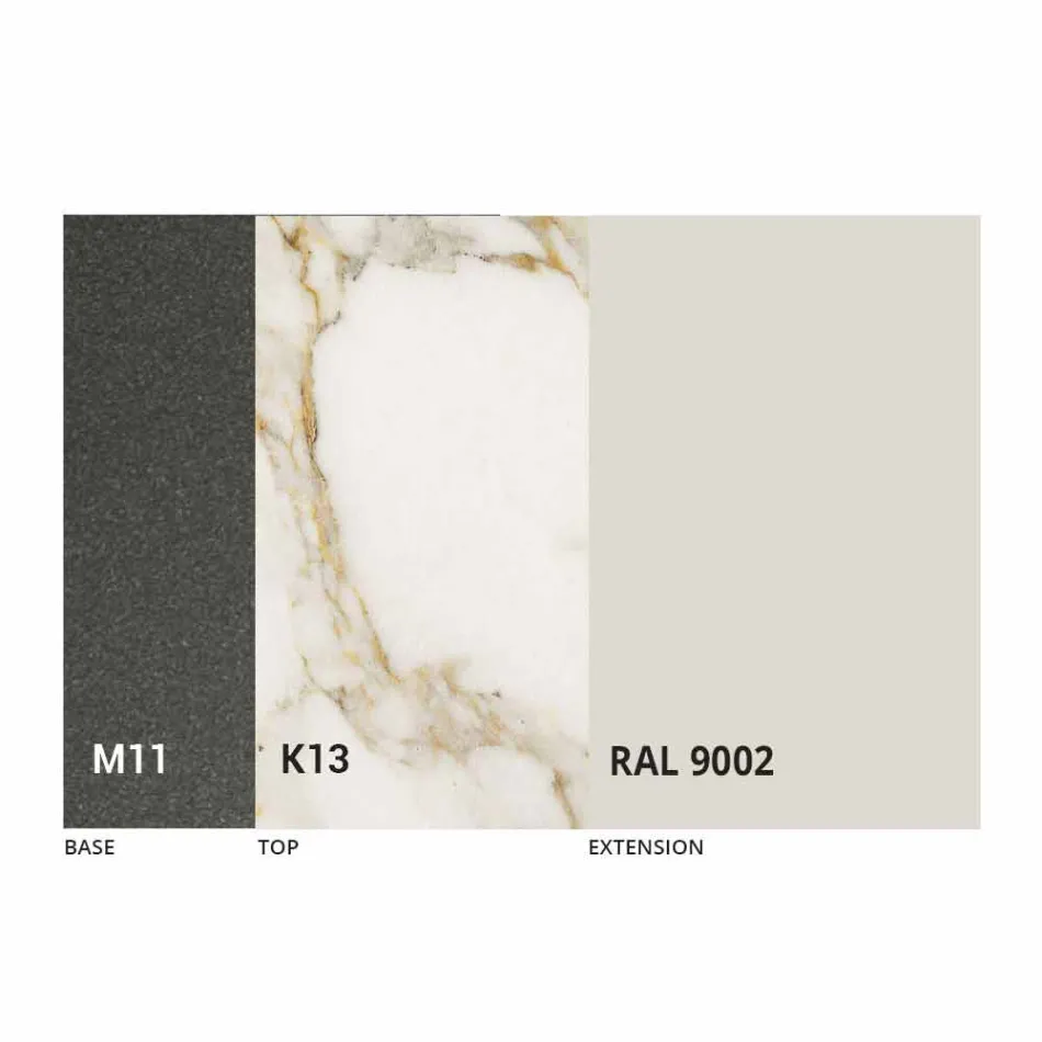 Tavolinë Darke e Zgjatshme Deri në 170 cm në Qeramikë Prodhuar në Itali - Tremiti Viadurini