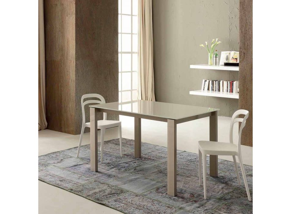 Tavolinë për darkë të zgjatshme Deri në 204 cm në Crystal Made in Italy - Palladio Viadurini