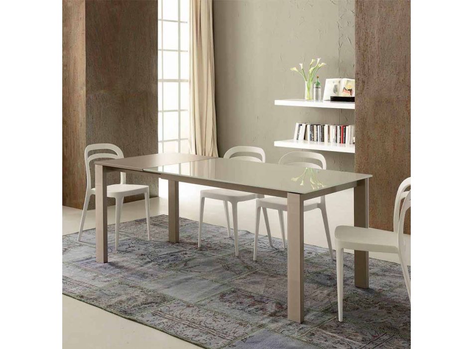 Tavolinë për darkë të zgjatshme Deri në 204 cm në Crystal Made in Italy - Palladio Viadurini