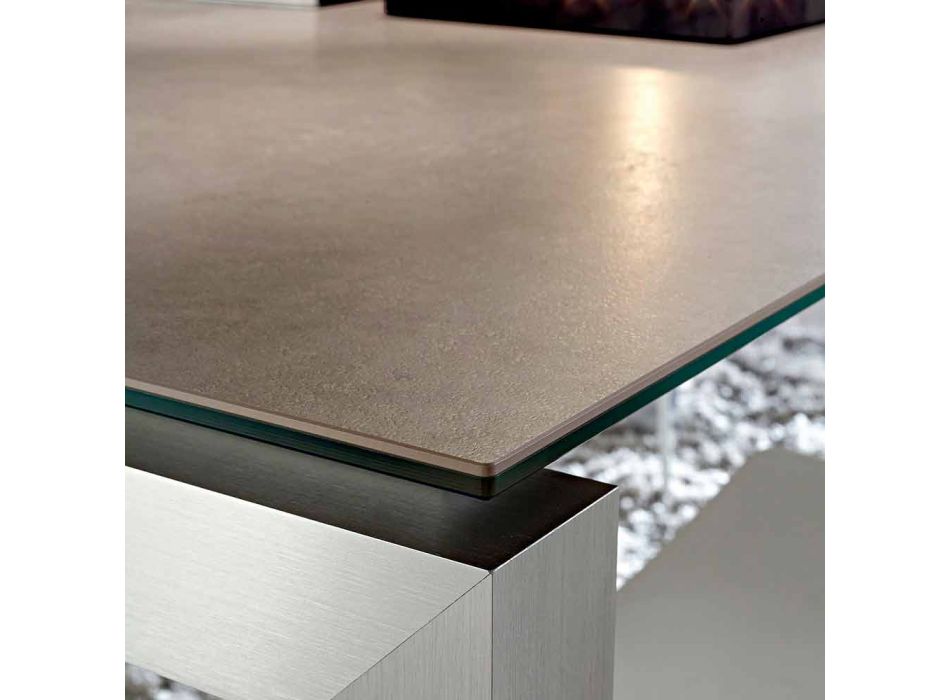 Tavolinë Ngrënieje e Zgjatshme Deri në 240 cm në Laminam Made in Italy - Monolith Viadurini