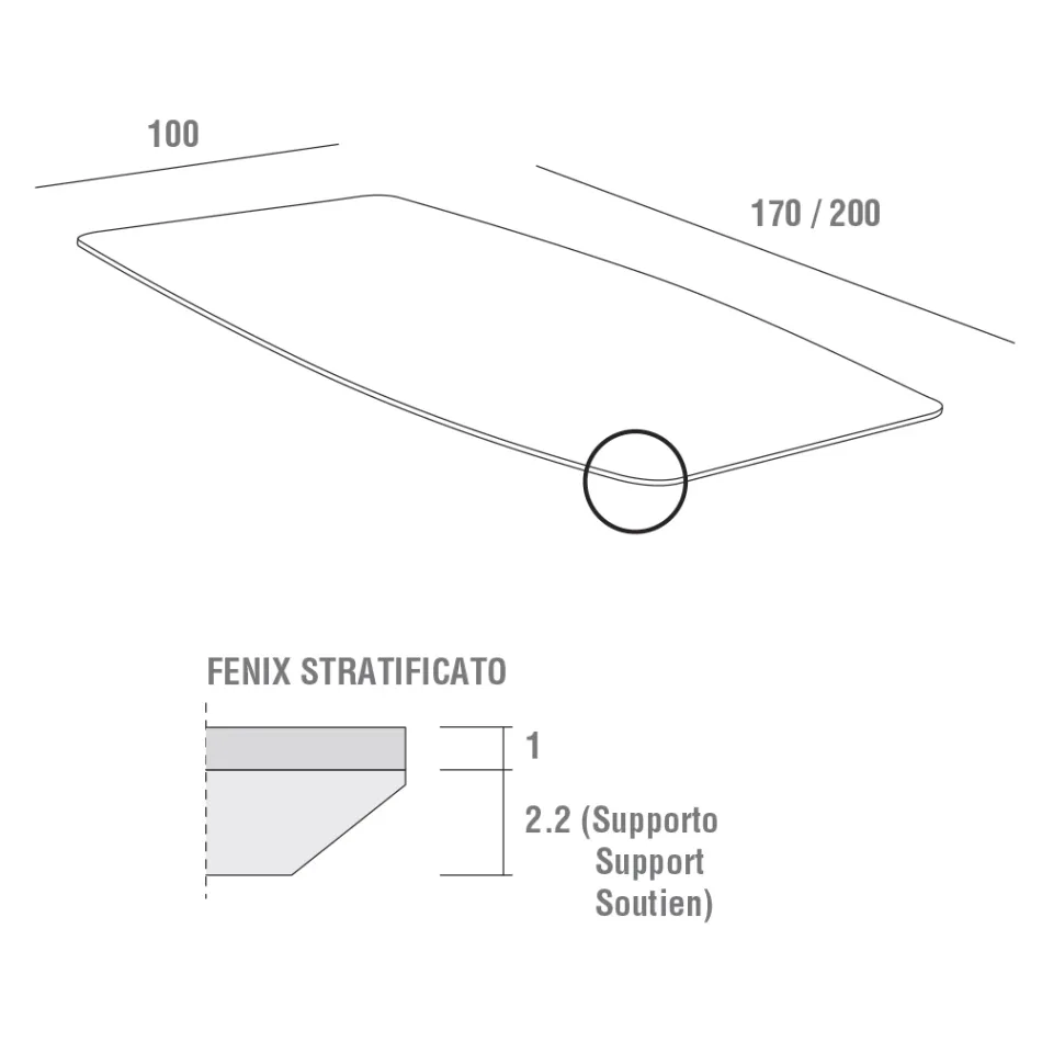 Tavolinë ngrënieje e zgjatur deri në 280 cm në Fenix · Made in Italy - Lingotto Viadurini