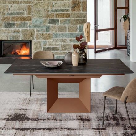 Tavolinë ngrënieje e zgjerueshme deri në 280 ose 298 cm Qeramike Metalike - Revia Viadurini