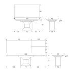 Tavolinë ngrënieje e zgjerueshme deri në 280 ose 298 cm Qeramike Metalike - Revia Viadurini
