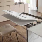 Tavolinë ngrënieje e zgjerueshme deri në 280 ose 298 cm me sipërfaqe qeramike - Nomia Viadurini