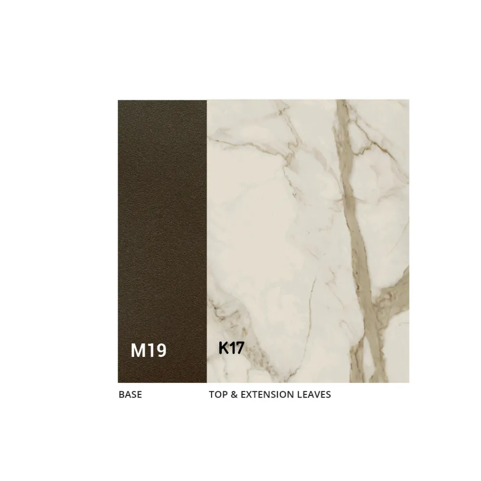 Tavolinë ngrënieje e zgjerueshme deri në 280 ose 298 cm me sipërfaqe qeramike - Nomia Viadurini