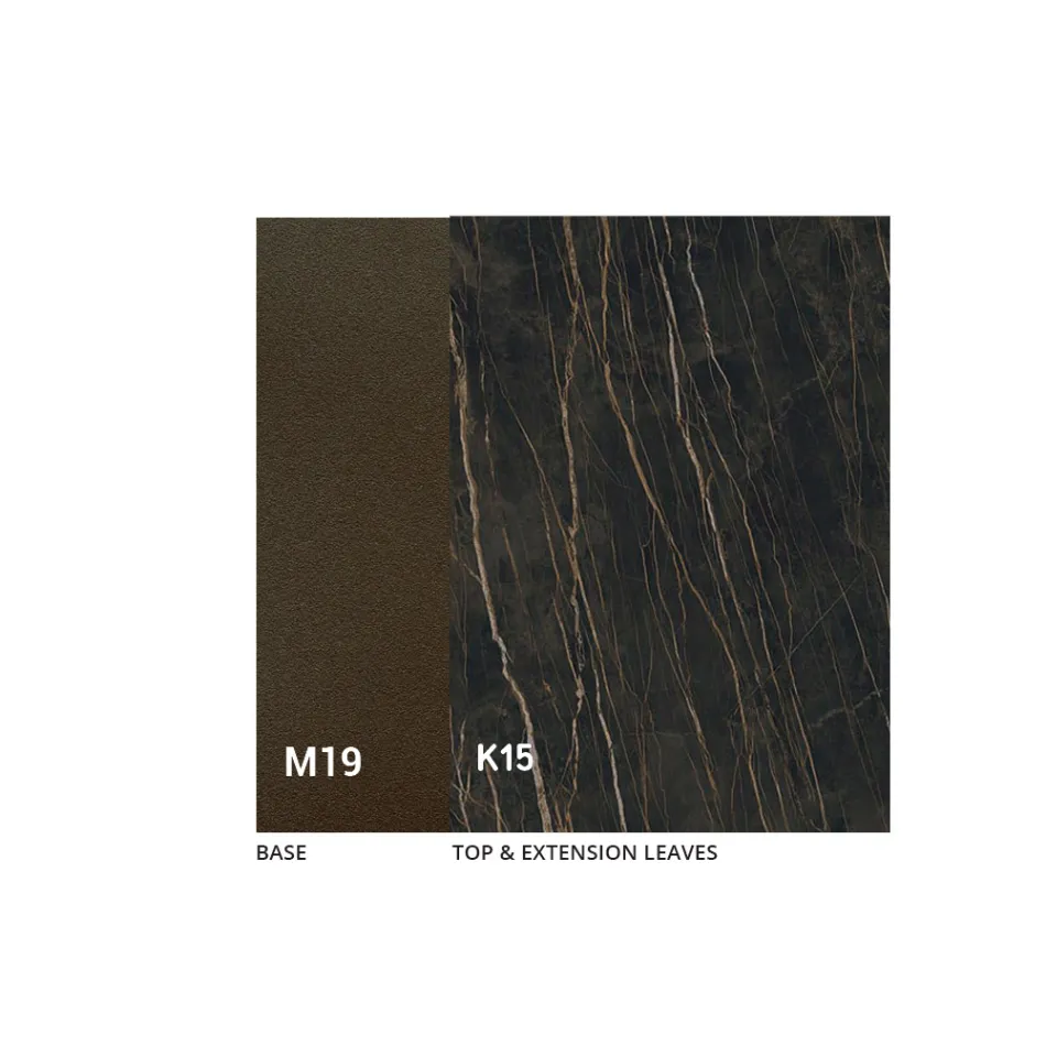 Tavolinë ngrënieje e zgjerueshme deri në 280 ose 298 cm me sipërfaqe qeramike - Nomia Viadurini