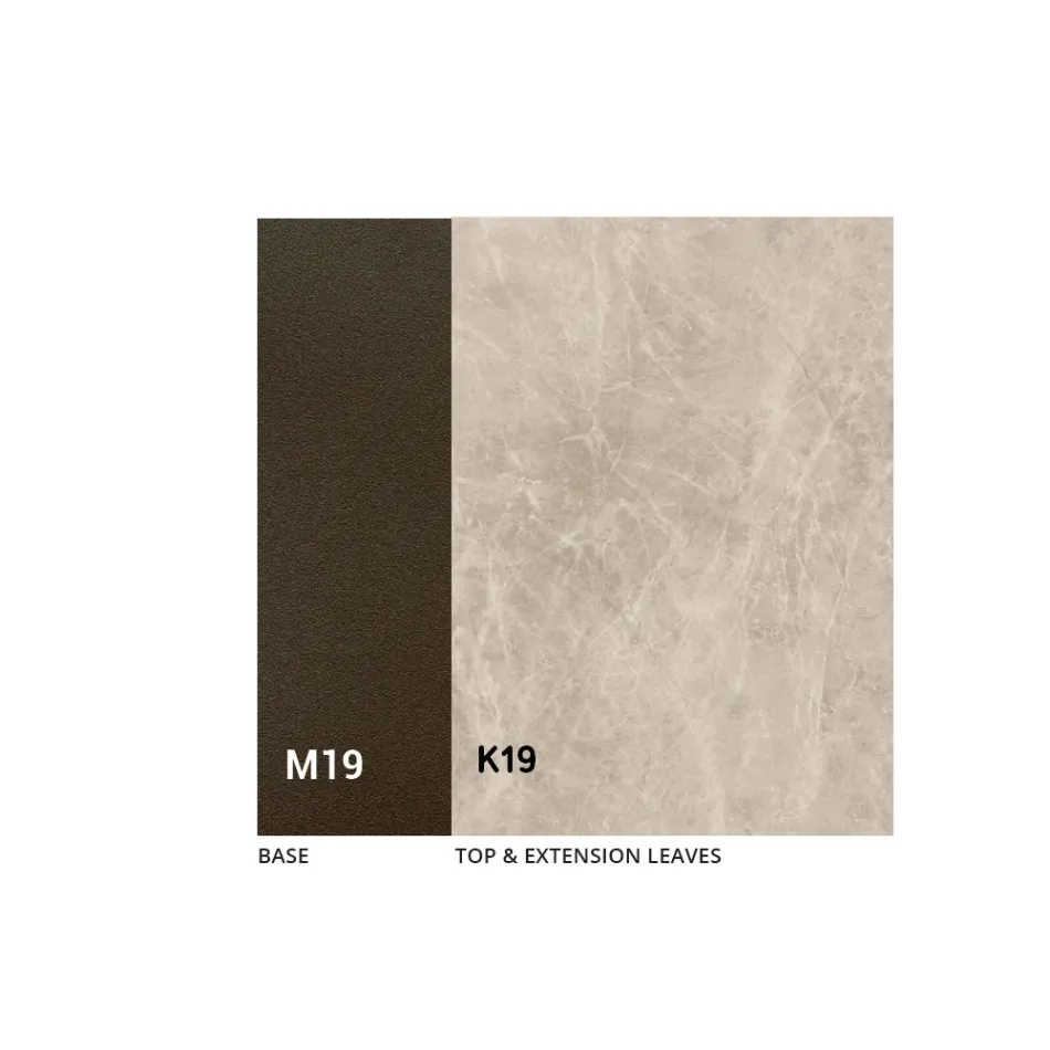 Tavolinë ngrënieje e zgjerueshme deri në 280 ose 298 cm me sipërfaqe qeramike - Nomia Viadurini