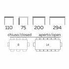 Tavolinë darke e zgjerueshme Deri në 294 cm në prodhim gresi prej mermeri të prodhuar në Itali - makro Viadurini
