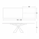 Tabela e zgjatur e darkës Deri në 298 cm në qeramikë të prodhuar në Itali - Anaconda Viadurini