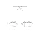 Tavolinë ngrënieje e zgjatur deri në 300 cm në Fenix Prodhuar në Itali - Dalmat Viadurini