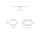 Tavolinë ngrënieje e zgjatur deri në 300 cm në Fenix Prodhuar në Itali - Dalmat Viadurini