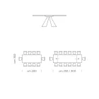 Tavolinë ngrënieje e zgjatur deri në 300 cm në Fenix Prodhuar në Itali - Dalmat Viadurini