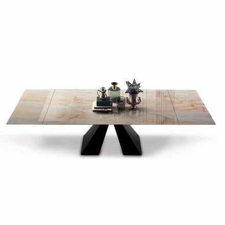 Tavolinë ngrënieje e zgjatur deri në 300 cm në hipermermer Prodhuar në Itali - Dalmat Viadurini