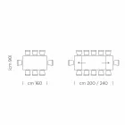 Tavolinë ngrënieje e zgjatur deri në 300 cm në laminat Prodhuar në Itali - Grotta Viadurini