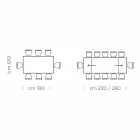 Tavolinë ngrënieje e zgjerueshme deri në 300 cm në laminat Prodhuar në Itali - Settimmio Viadurini