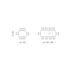 Tavolinë ngrënieje e zgjatur deri në 310 cm në Melamine Prodhuar në Itali - Të Shtatëdhjetë Viadurini