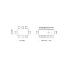 Tavolinë ngrënieje e zgjatur deri në 310 cm në Melamine Prodhuar në Itali - Të Shtatëdhjetë Viadurini