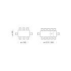 Tavolinë ngrënieje e zgjatur deri në 310 cm në Melamine Prodhuar në Itali - Të Shtatëdhjetë Viadurini