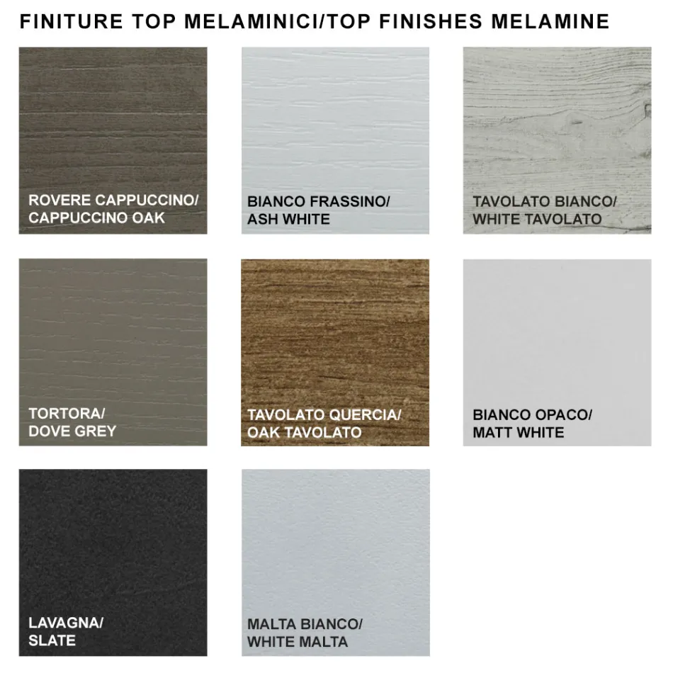 Tavolinë ngrënieje e zgjatur deri në 310 cm në Melamine Prodhuar në Itali - Të Shtatëdhjetë Viadurini