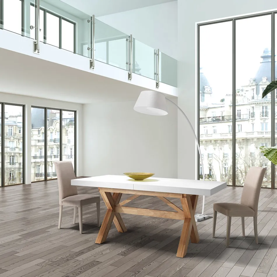 Tavolinë ngrënieje e zgjatur deri në 315 cm në dru të fortë - Massimo Viadurini