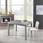 Tabela e darkës së zgjatur deri në 350 cm në Melamine Glass dhe Metal - Meryl Viadurini