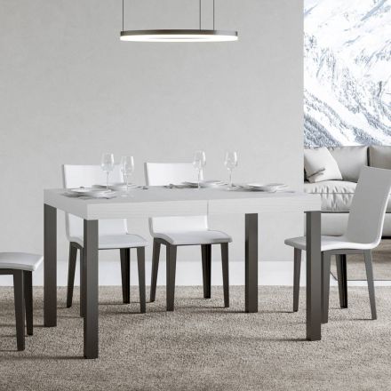 Tavolinë ngrënieje e zgjerueshme deri në 440 cm në dru dhe hekur Prodhuar në Itali - Foxy Viadurini