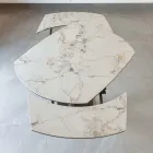 Tavolinë ngrënieje e zgjerueshme me bazë qeramike dhe metalike - Indira Viadurini