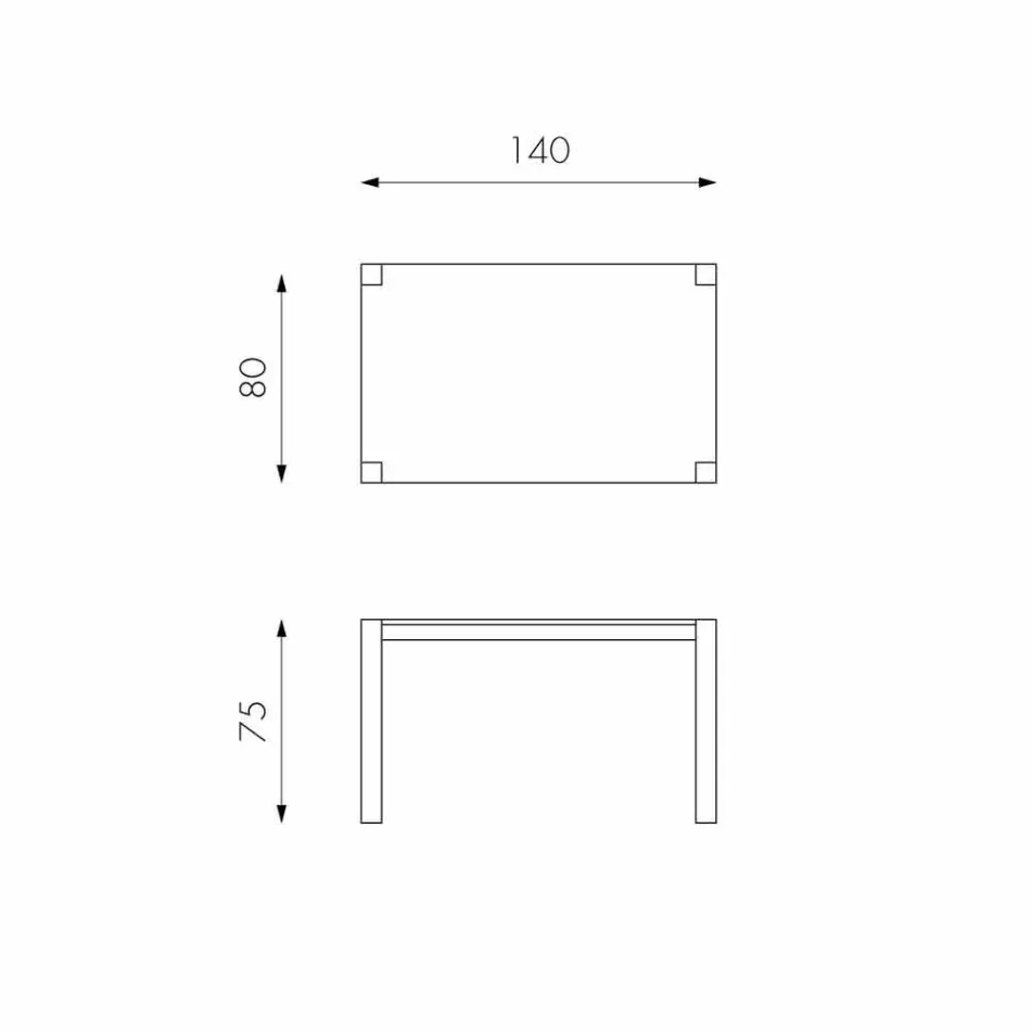 Tavolinë ngrënieje e shtrirë në dru lisi Fedro, e bërë në Itali Viadurini