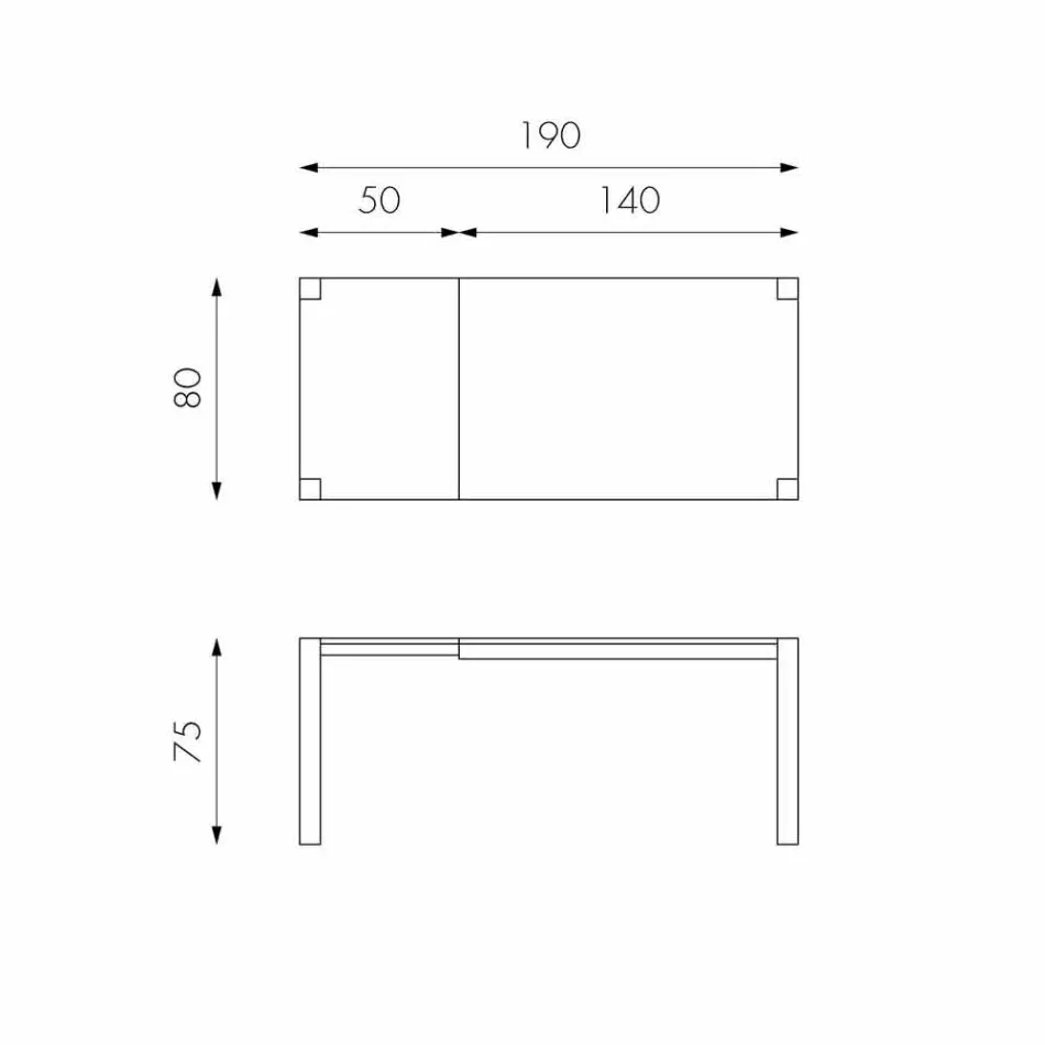 Tavolinë ngrënieje e shtrirë në dru lisi Fedro, e bërë në Itali Viadurini