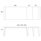 Tavolinë ngrënieje e zgjerueshme me fanella të ndryshme me rimeso druri - Gerry Viadurini