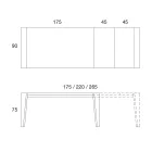 Tavolinë ngrënieje e zgjerueshme me fanella të ndryshme me rimeso druri - Gerry Viadurini