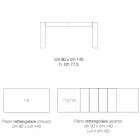 Tavolinë ngrënieje e shtrirë në dru melamine të bërë në Itali, Oky Viadurini