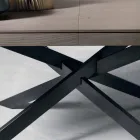 Tabela e ngrënies me dru lisi të zgjatur L315cm e bëri Italinë Oncino Viadurini