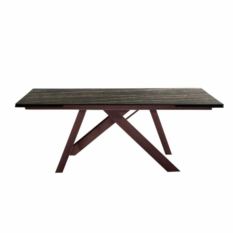 Tavolinë ngrënieje e zgjatur në qelqi-qeramike e bërë në Itali, Wilmer Viadurini