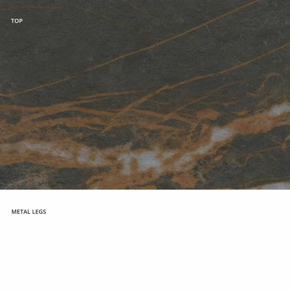 Tavolinë ngrënieje e zgjatur e qelqit qeramik, e bërë në Itali, Wilmer Viadurini